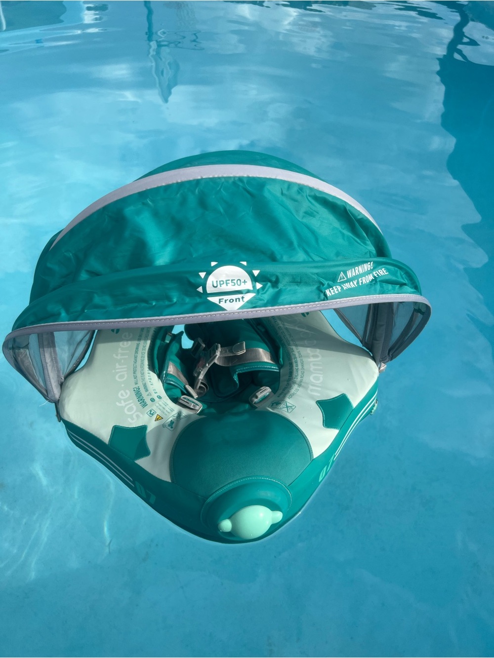 Mambo Baby Teal Swim Float with UPF50+ Sun Canopy